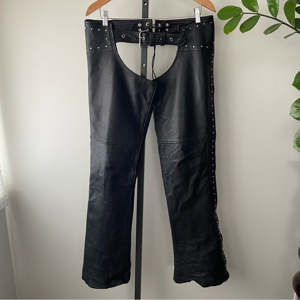 Boutique Of Leathers Studded Biker Motorcycle Riding Chaps Womens Size Small